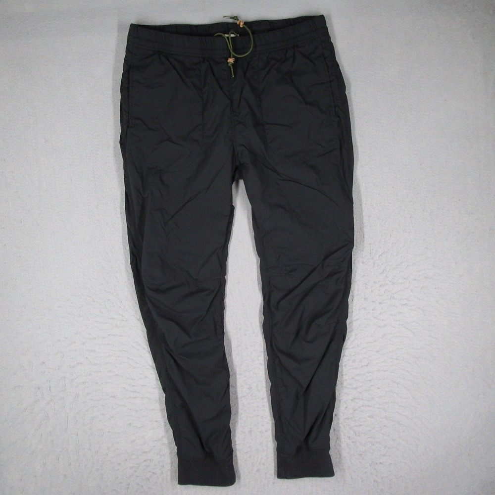 Relwen Windzip Joggers Mens Large Black Nylon Lined Tapered Pants Drawstring